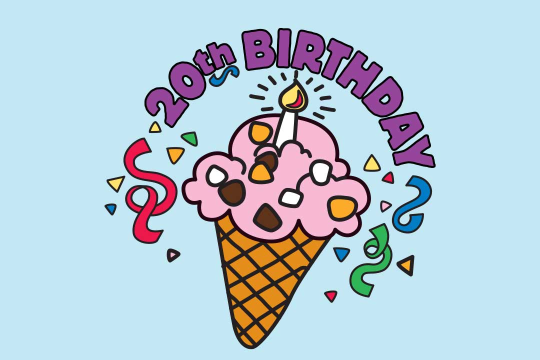 20α γενέθλια με παγωτό χωνάκι