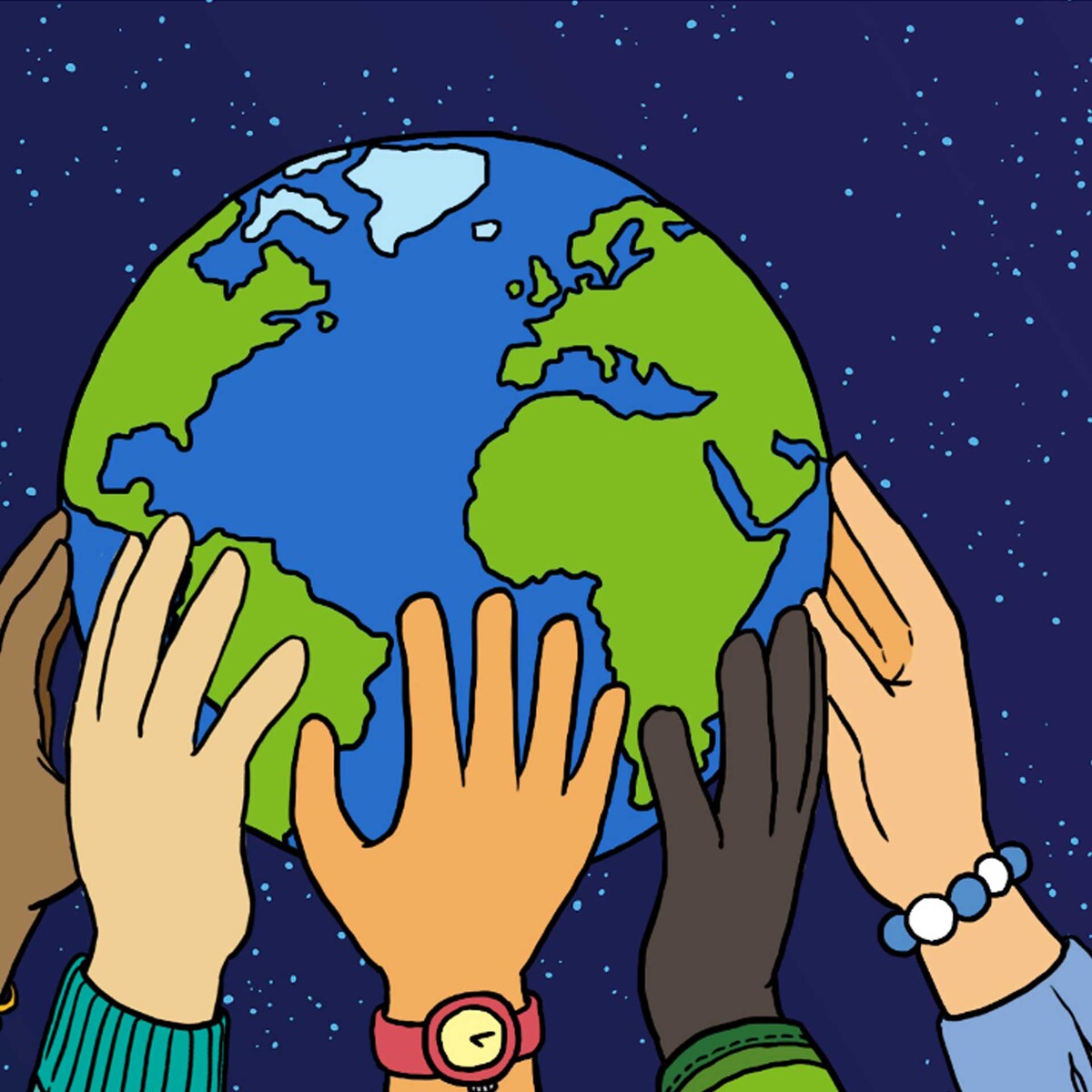 χέρια που κρατούν τη γη