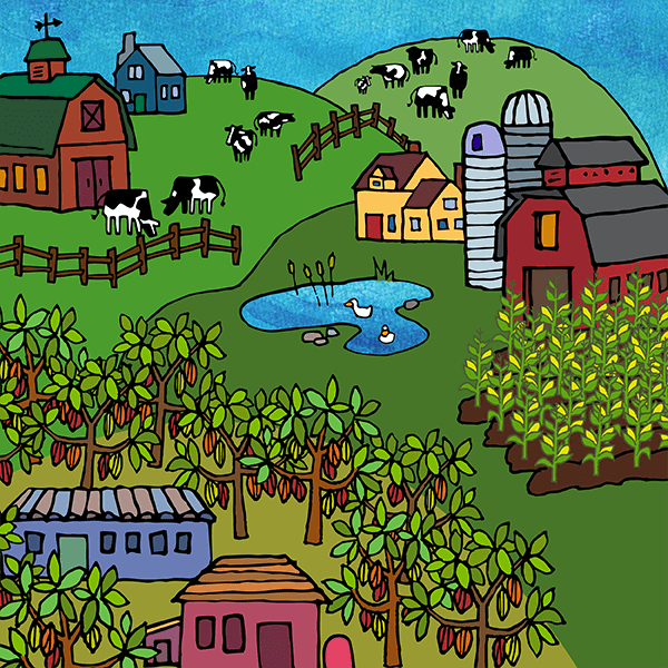 Εικονίδιο ευημερούντων αγροτών και εργαζόμενων στη γεωργία